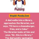 Funny dad jokes | The Library Mishap | Stupid-Panda.Com