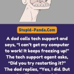 Funny dad jokes | The Computer Trouble | Stupid-Panda.Com