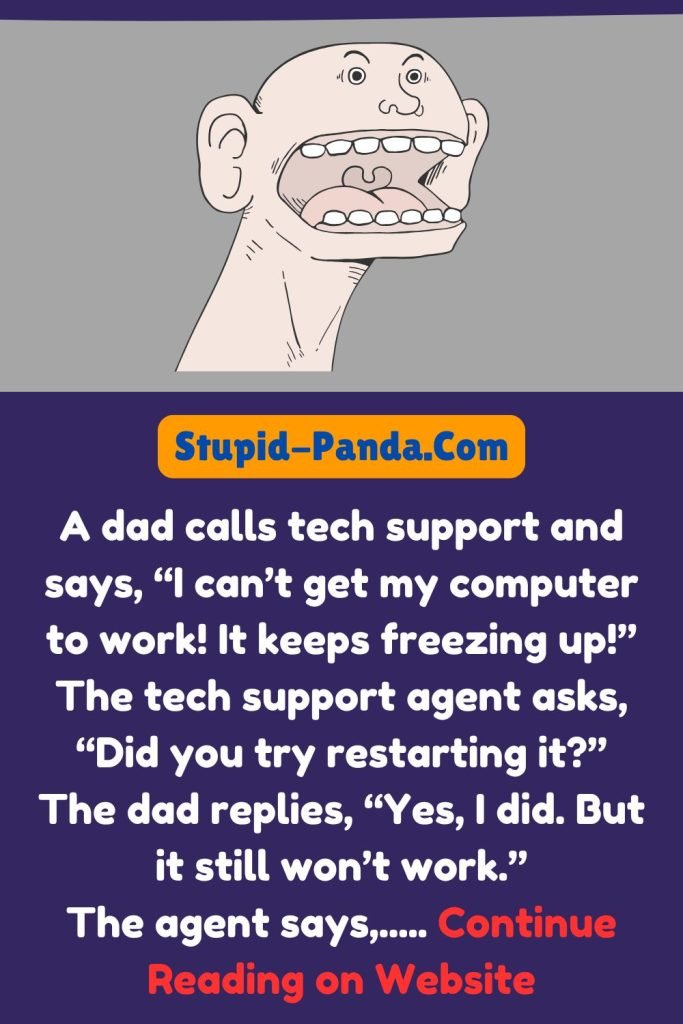 Funny dad jokes | The Computer Trouble | Stupid-Panda.Com